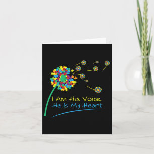 I Am His Voice He Is My Heart Autism Awareness T Card
