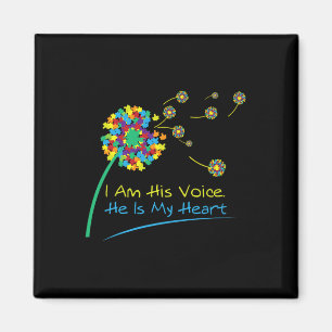 I Am His Voice He Is My Heart Autism Awareness T Magnet
