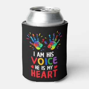 I Am His Voice He Is My Heart Autism Awareness T-S Can Cooler