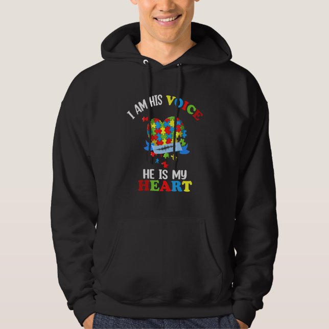 I Am His Voice He Is My Heart Hoodie (Front)
