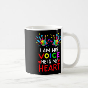 I Am His Voice He Is My Heart Mum Autistic Autism Coffee Mug