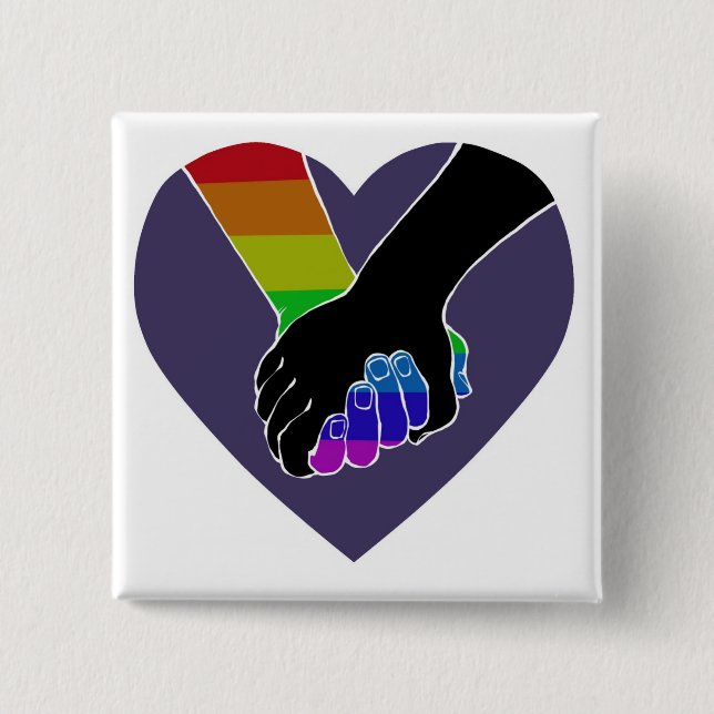 I Am Holding Your Hand (v.2) by @HugoDraws 15 Cm Square Badge (Front)