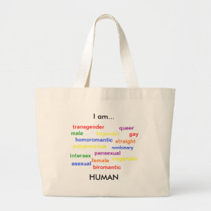 I Am Human Large Tote Bag