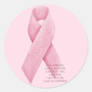 I AM, I DID, I WAS - Cancer Pink Ribbon Sticker