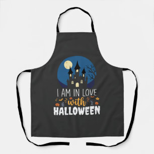 I Am In Love With Halloween Haunted Castle_1 Apron