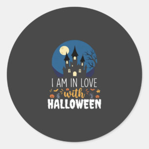 I Am In Love With Halloween Haunted Castle_1 Classic Round Sticker