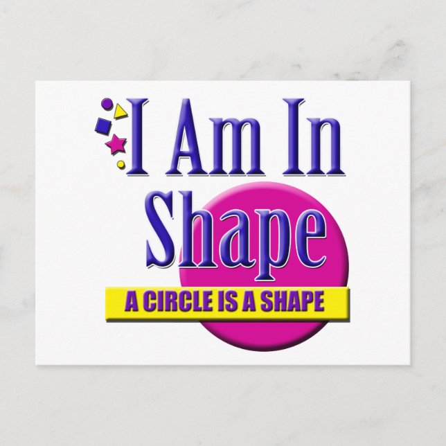 I Am in Shape "Fitness" Slogan Postcard (Front)
