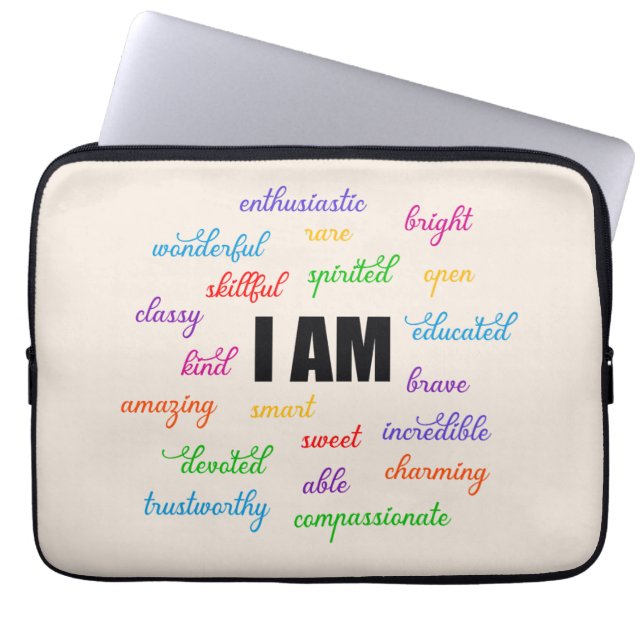 I Am Inspiration, Positive, Religious, Christian Laptop Sleeve (Front)