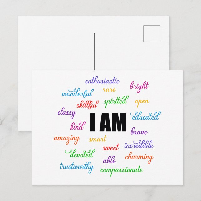 I Am Inspiration, Positive, Religious, Christian Postcard (Front/Back)