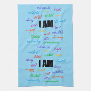 I Am Inspiration, Positive, Religious, Christian Tea Towel