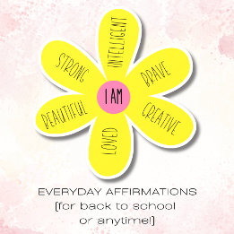 "I Am" Inspirational Daisy Window Cling