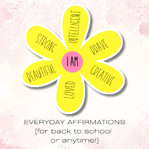 "I Am" Inspirational Daisy Window Cling