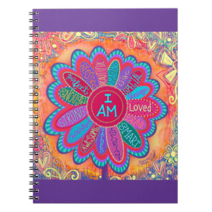 I Am Inspirational Pretty Floral Inspirivity Notebook