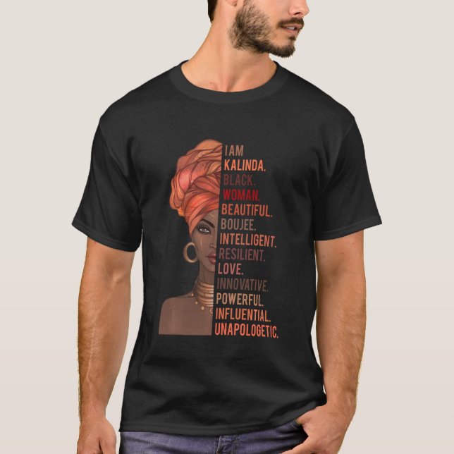 I Am Kalinda Black Woman History Month 2020 Pride  T-Shirt (Front)