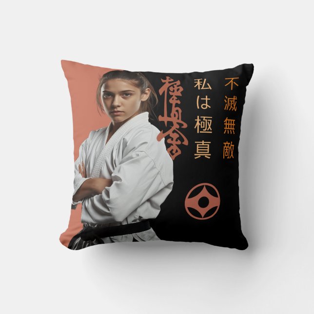 I am Kyokushin - Unbreakable, Unstoppable, Karate Cushion (Front)