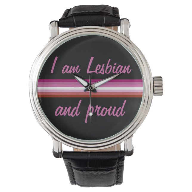 I am Leasbian and Proud | Lesbian flag on Black Watch (Front)