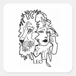 I am LEO Square Sticker