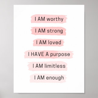 I am loved self-love positive affirmation poster