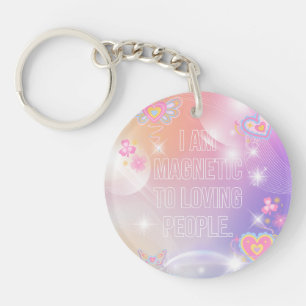 I am Magnetic, Motivational, Inspirational, Pink Key Ring