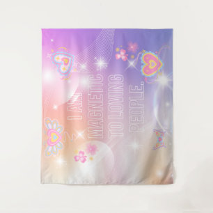 I am Magnetic, Motivational, Inspirational, Pink Tapestry