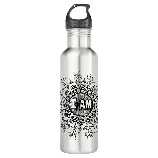 I AM Mandala Stainless Steel Water Bottle (Front)