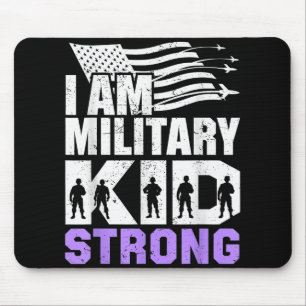 I Am Military Kid Strong Purple Up Kids Military C Mouse Mat