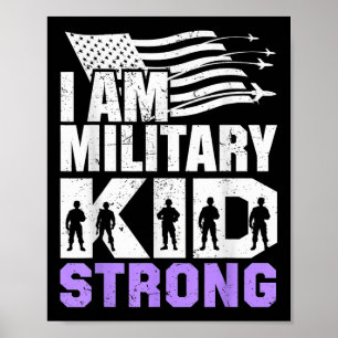 I Am Military Kid Strong Purple Up Kids Military C Poster