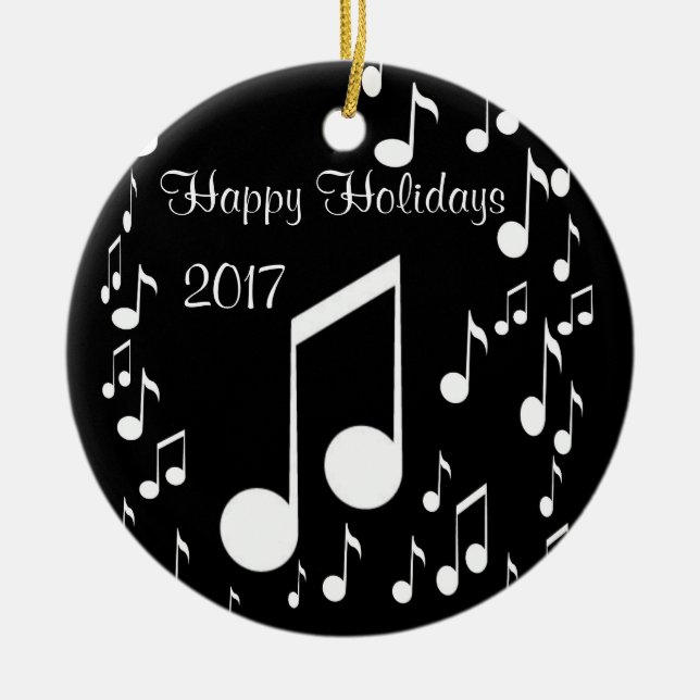 I Am Music,Happy Holidays 2017_ Ceramic Tree Decoration (Front)
