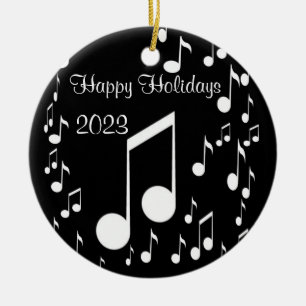I Am Music,Happy Holidays_ Ceramic Ornament
