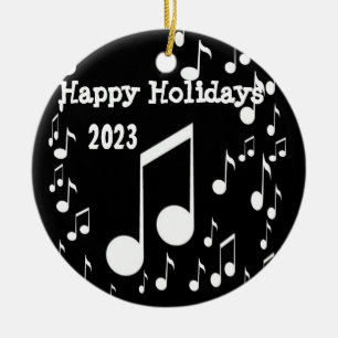 I Am Music,Happy Holidays_ Ceramic Tree Decoration
