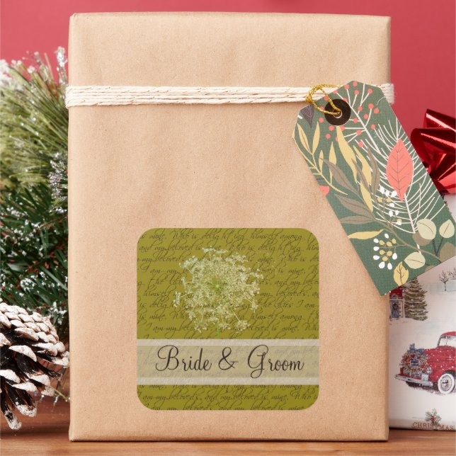 I Am My Beloved's & My Beloved is Mine  Queen Anne Square Sticker (Holiday)