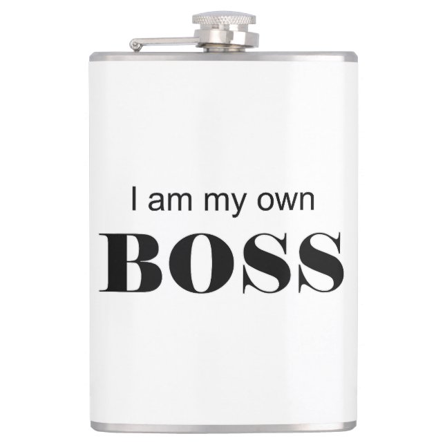 I am my own Boss! Hip Flask (Front)
