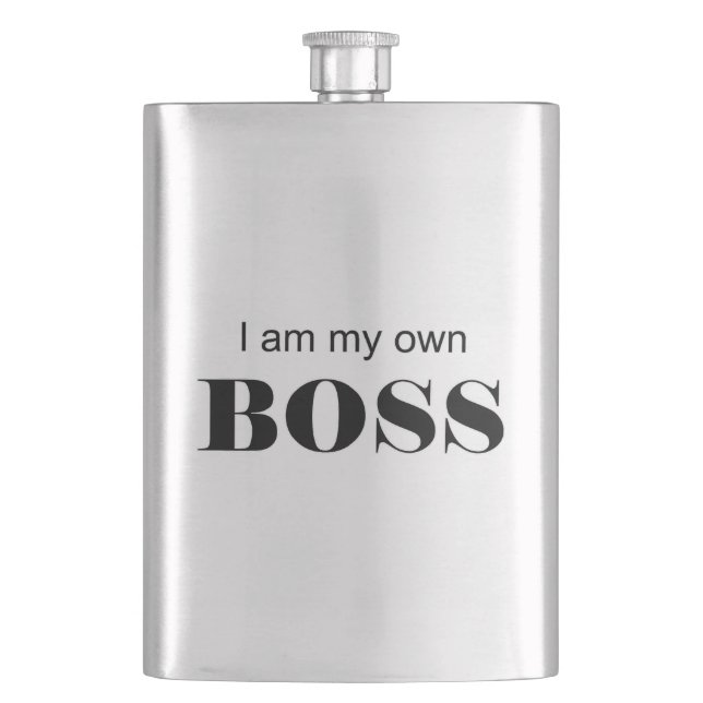 I am my own Boss! Hip Flask (Front)