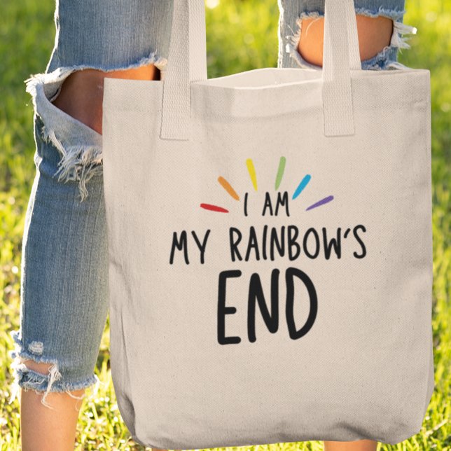 I am my Rainbow's End Quirky Funny Gift Tote Bag (So, carry this tote, embrace your inner rainbow, and let your colours shine!)