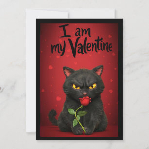 I Am My Valentine Black Cat Holiday Card