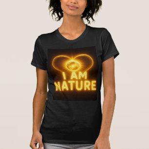 I Am Nature – Golden Light Earth Heart Design T-Shirt