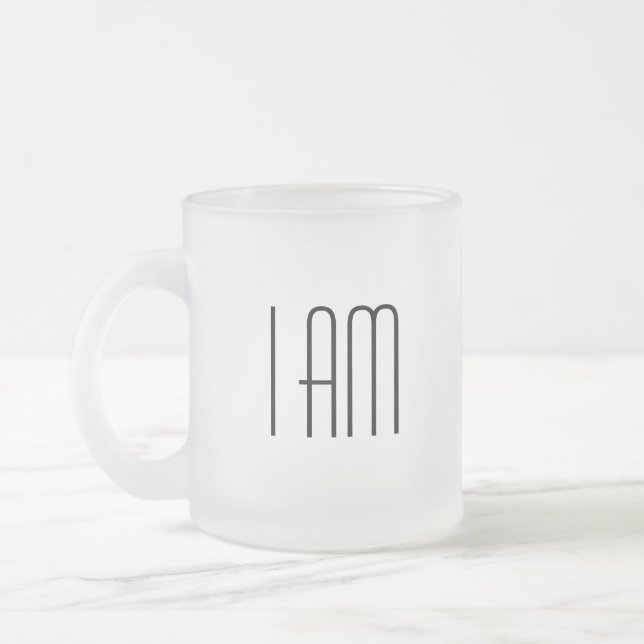 I AM, Neville Goddard, Law of Attraction Frosted Glass Coffee Mug (Left)