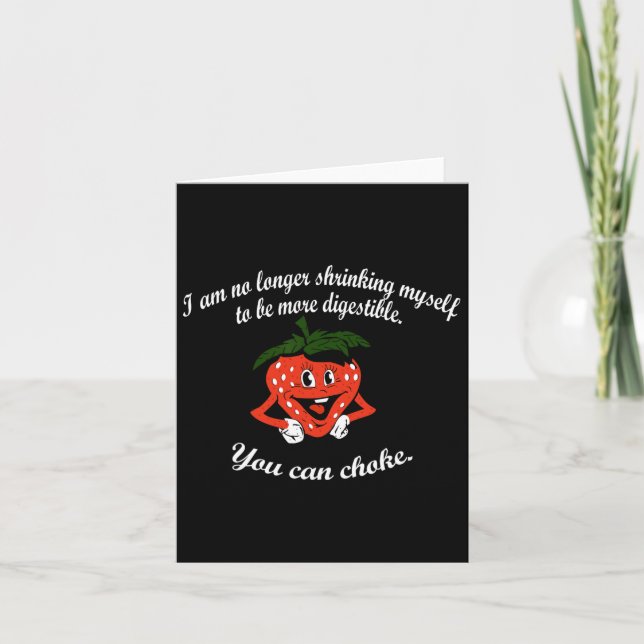 I Am No Longer Shrinking Myself Strawberry Boxing  Card (Front)