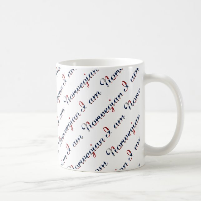 I am Norwegian Country Pride Typography Pattern Coffee Mug (Right)