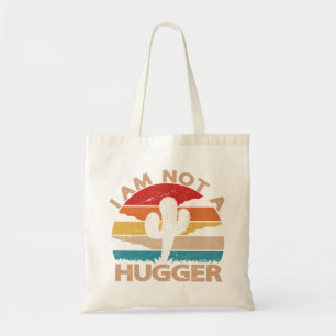 I Am Not A Hugger Funny Vintage Cactus  Tote Bag