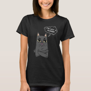 I am Not A Hugger Tee Bored Cat Sarcastic Introver