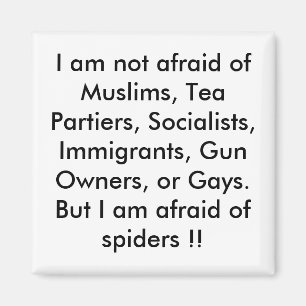 I am not afraid of Muslims, Tea Partiers, Socia... Magnet