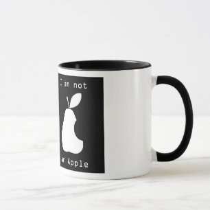 I am not an Apple - White Mug with Black Trim