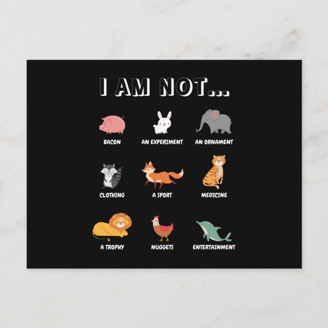 I Am Not... Animal Welfare Animal Rights Postcard (Front)