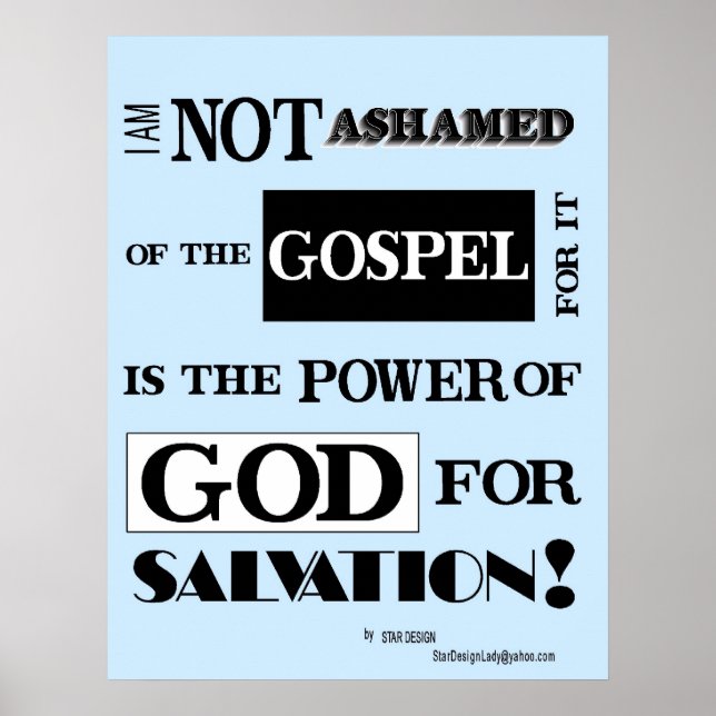I am not ashamed of the gospel, poster (Front)