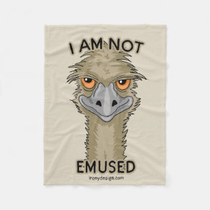 I Am Not Emused Funny Emu Pun   Beige Fleece Blanket