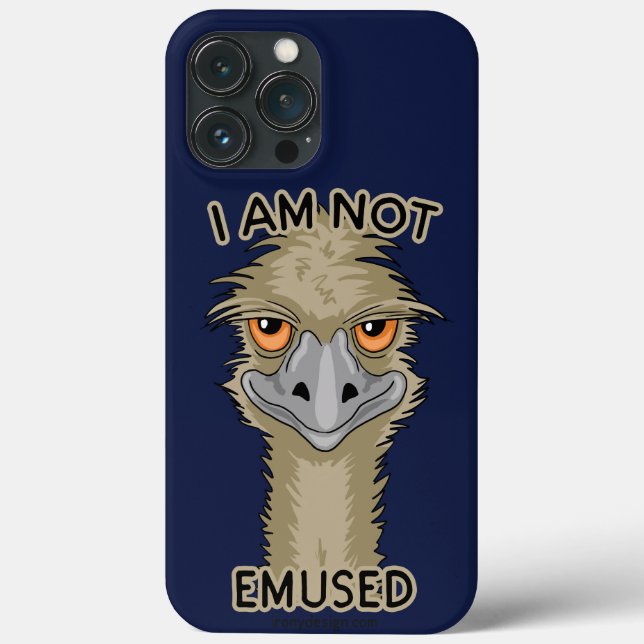 I Am Not Emused Funny Emu Pun Case-Mate iPhone Case (Back)