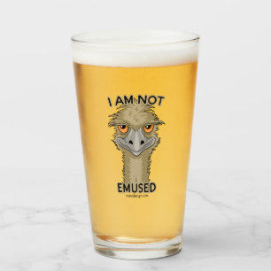I Am Not Emused Funny Emu Pun Glass