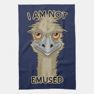 I Am Not Emused Funny Emu Pun Tea Towel