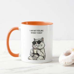 I Am Not Feeling Worky Today Cool Coffee Cat Best Mug